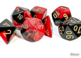 CHESSEX - Dados Poliédricos Gemini Black-Red/Gold - Gamesmart
